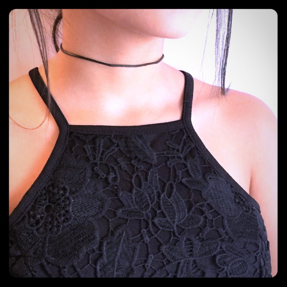 Dainty Black Cord Choker